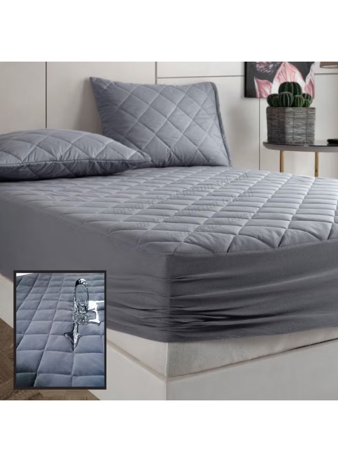 Formeya Pamukkale Colorful Mattress Mattress Gray 100% Cotton Quilted Liquid Proof Mattress Protector Fitted Mattress Mattress Sheet - Image 2