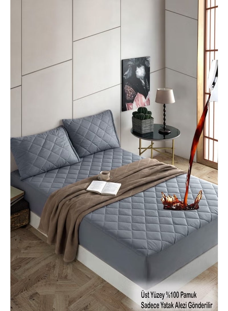 Formeya Pamukkale Colorful Mattress Mattress Gray 100% Cotton Quilted Liquid Proof Mattress Protector Fitted Mattress Mattress Sheet - Image 1