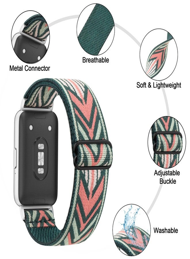 Vanjua حزمة 3 أشرطة لسامسونج جالاكسي فيت 3 للنساء والرجال، حزام ساعة بديل ناعم قابل للتعديل من النايلون متوافق مع ملحقات ساعة جالاكسي فيت 3 الذكية - Image 2