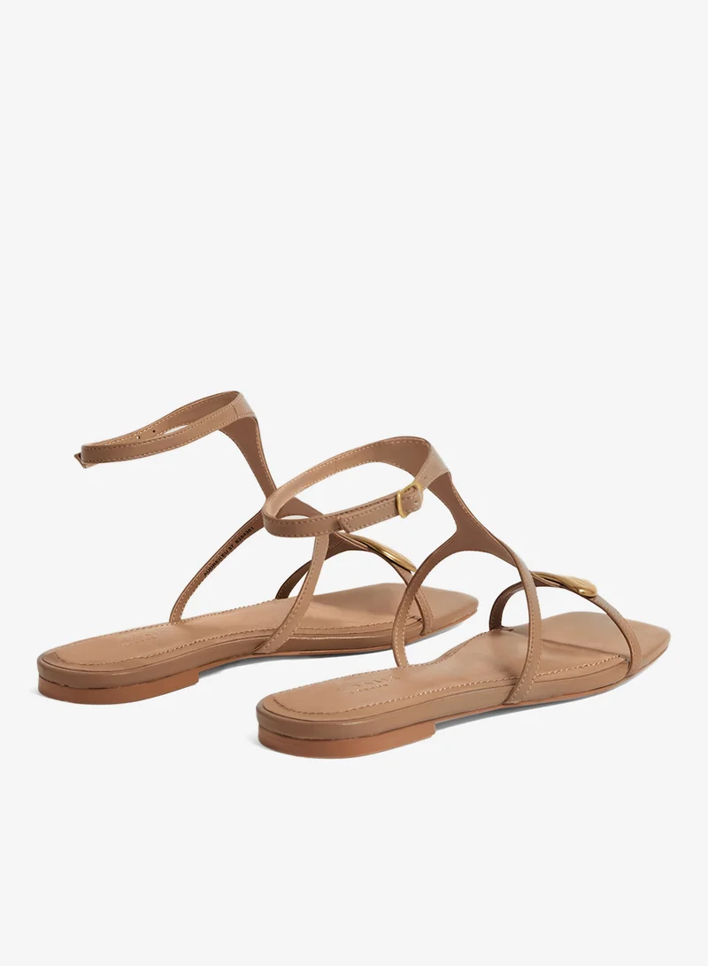 Ted Baker LT-BROWN Audreii Ankle Strap Sandals for Women | Best Price UAE
