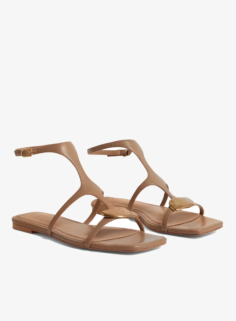 Ted Baker LT-BROWN Audreii Ankle Strap Sandals for Women | Best Price UAE
