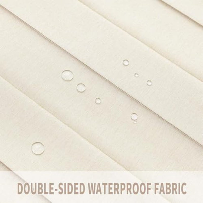 baihuo180 x 200 cm Linen Shower Curtain with Magnetic Side Closures and Tieback Heavy Duty Waterproof Fabric Farmhouse Boho Bathroom Curtain with Hooks Moisture Resistant Beige - Image 4