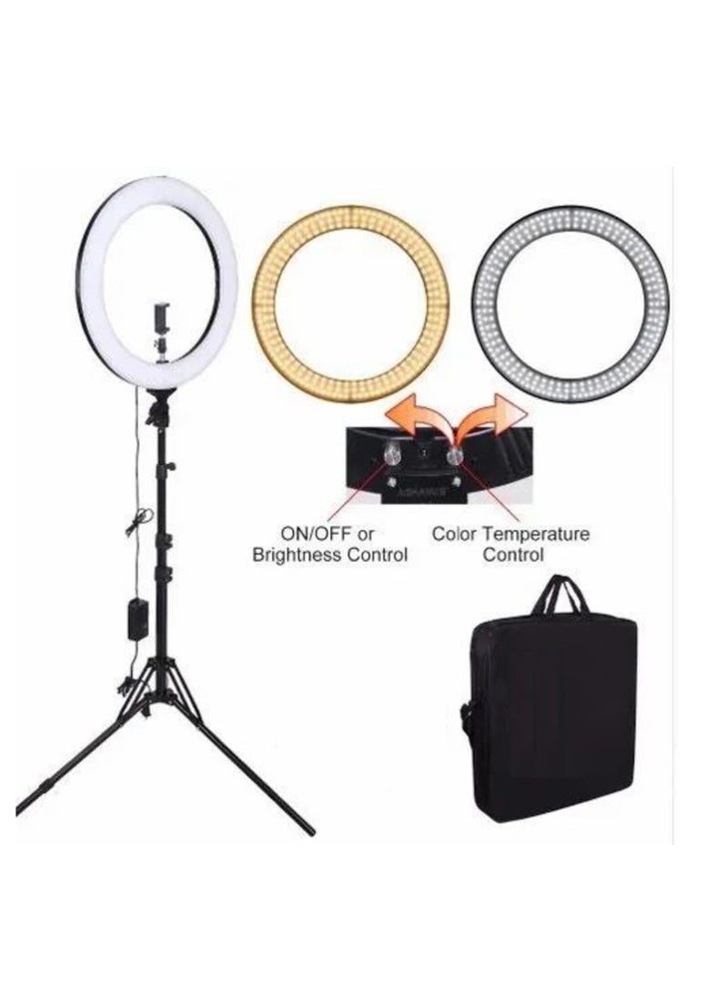 14-Inch Ring Light with 3 Color Modes – Dimmable LED for Photography, YouTube, Live Streaming, Makeup & Vlogging (With 3 Holders & Remote)