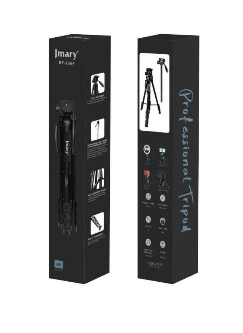 Jmary - KP-2294 Multifunctional Professional Tripod With Multi Angle Adjustment Black - Image 1