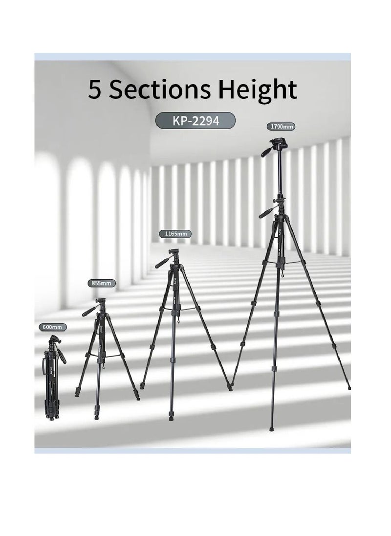 Jmary KP-2294 Multifunctional Professional Tripod With Multi Angle Adjustment Black  - Image 3