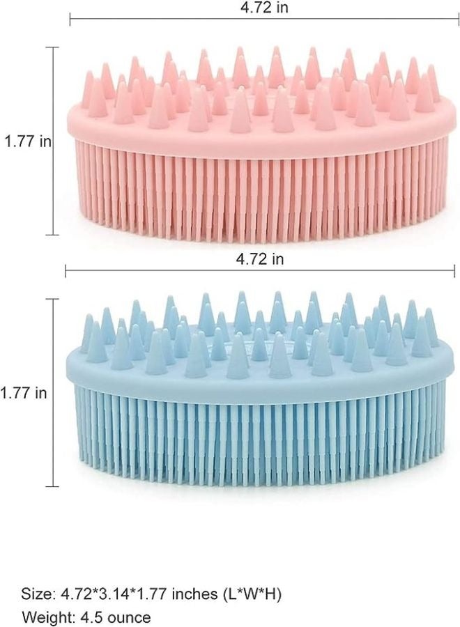 Ocean 2Pcs Upgrade 2 in 1 Bath and Shampoo Brush, Silicone Body Scrubber for Use Shower, Exfoliating Premium Loofah, Head Scrubber, Scalp Massager/Brush, Wet Dry, Easy to Clean - Image 2