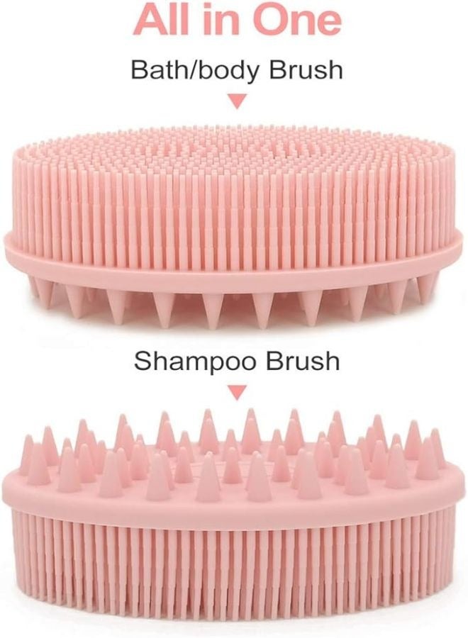 Ocean 2Pcs Upgrade 2 in 1 Bath and Shampoo Brush, Silicone Body Scrubber for Use Shower, Exfoliating Premium Loofah, Head Scrubber, Scalp Massager/Brush, Wet Dry, Easy to Clean - Image 4