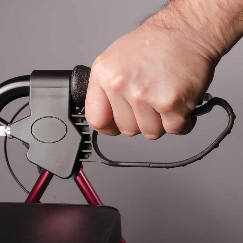 DMI مشاية بارياطرية ثقيلة من الصلب عريضة للغاية مع مقعد وسلة بلون بورغندي قابلة للطي - Image 3