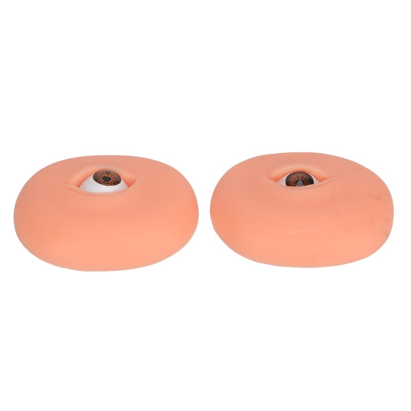 Eyebrows Microblading Eye Model Soft Silicone Eyeshadow Makeup Practice Eyes Board Dark Skin Color - Image 3