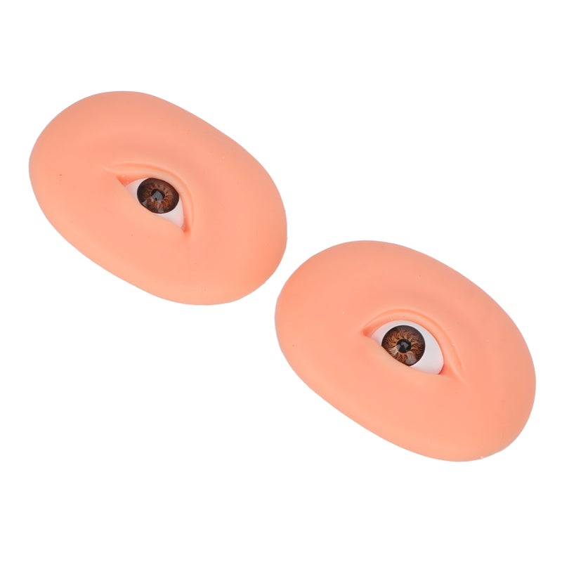Eyebrows Microblading Eye Model Soft Silicone Eyeshadow Makeup Practice Eyes Board Dark Skin Color - Image 5