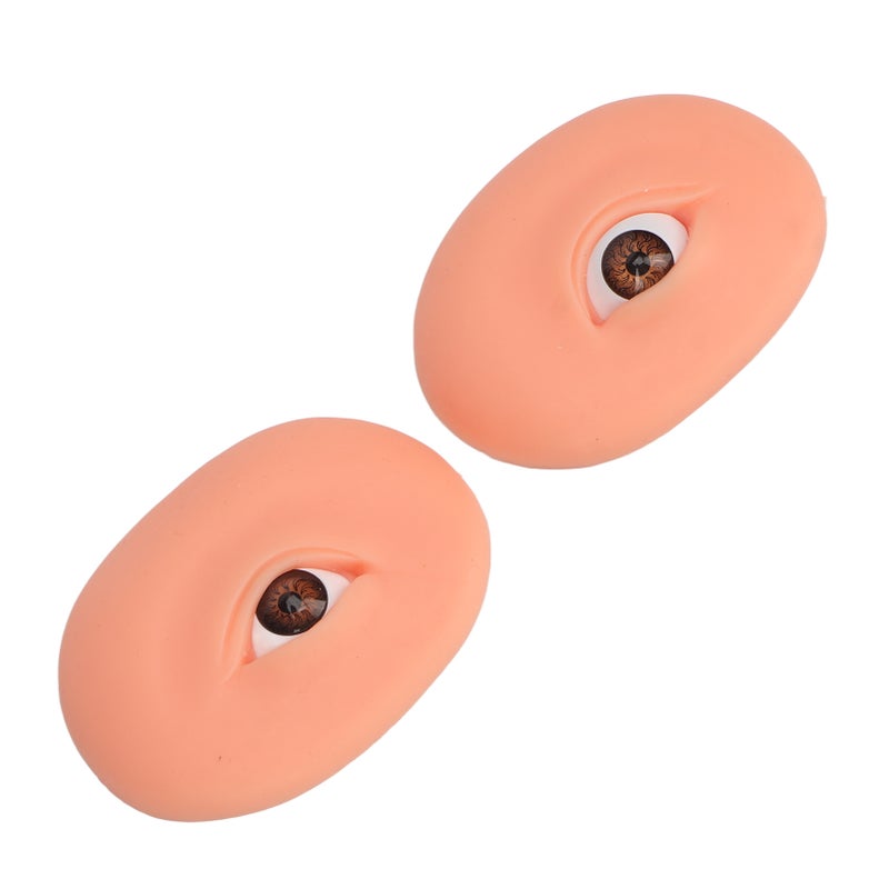 Eyebrows Microblading Eye Model Soft Silicone Eyeshadow Makeup Practice Eyes Board Dark Skin Color - Image 4