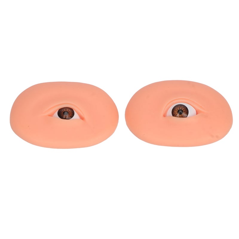 Eyebrows Microblading Eye Model Soft Silicone Eyeshadow Makeup Practice Eyes Board Dark Skin Color - Image 2