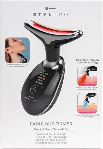 STYLPRO Fabulous Firmer LED Face Neck Massager LED Light Therapy for Skin Tightening Lifting Collagen Boosting Wrinkle Reduction and Firming - Image 2