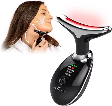 STYLPRO Fabulous Firmer LED Face Neck Massager LED Light Therapy for Skin Tightening Lifting Collagen Boosting Wrinkle Reduction and Firming - Image 1
