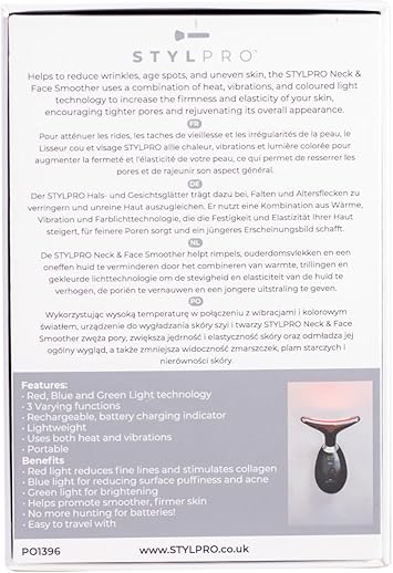 STYLPRO Fabulous Firmer LED Face Neck Massager LED Light Therapy for Skin Tightening Lifting Collagen Boosting Wrinkle Reduction and Firming - Image 4