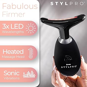 STYLPRO Fabulous Firmer LED Face Neck Massager LED Light Therapy for Skin Tightening Lifting Collagen Boosting Wrinkle Reduction and Firming - Image 5