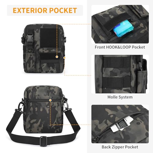 Wowelife Messenger Bag - Small Camouflage Canvas Crossbody Tactical Travel Sling Bag with Adjustable Straps - Image 5