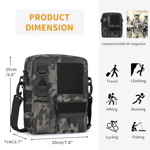 Wowelife Messenger Bag - Small Camouflage Canvas Crossbody Tactical Travel Sling Bag with Adjustable Straps - Image 2