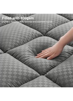 4-Inch Queen Size Memory Foam Mattress Topper with Dual Layers for Back Pain, Cooling Pillow Top Cover, and Gel Memory Foam - Grey, Deep Elastic Pocket - pzsku/ZE4F5D0D29699763E8CDEZ/45/_/1739462640/6257e0c0-10c2-4f46-a1d4-23a2b230b10a