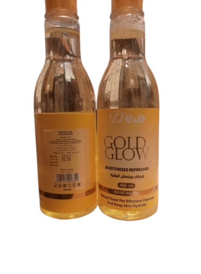 Rose Water Gold Glow - 400ml | Moisturizies Refreshes