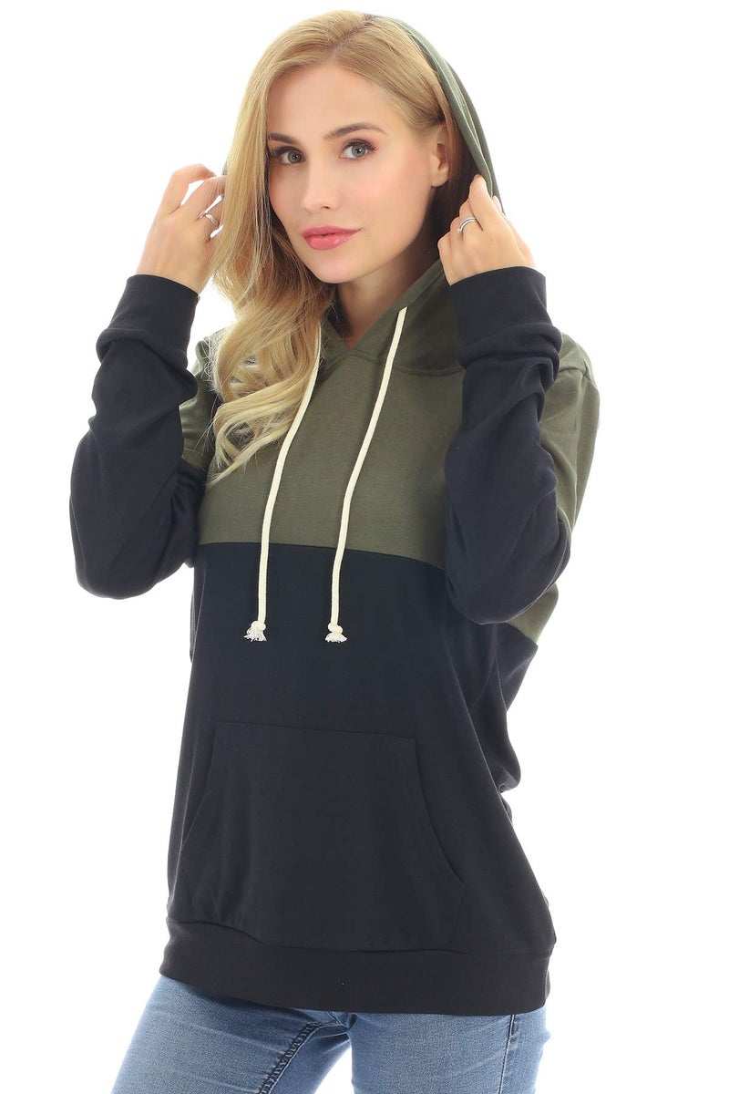 Bearsland Women's Maternity Breastfeeding Sweater Hoodie Nursing Sweatshirt with Pockets,ArmyGreen,L - Image 3