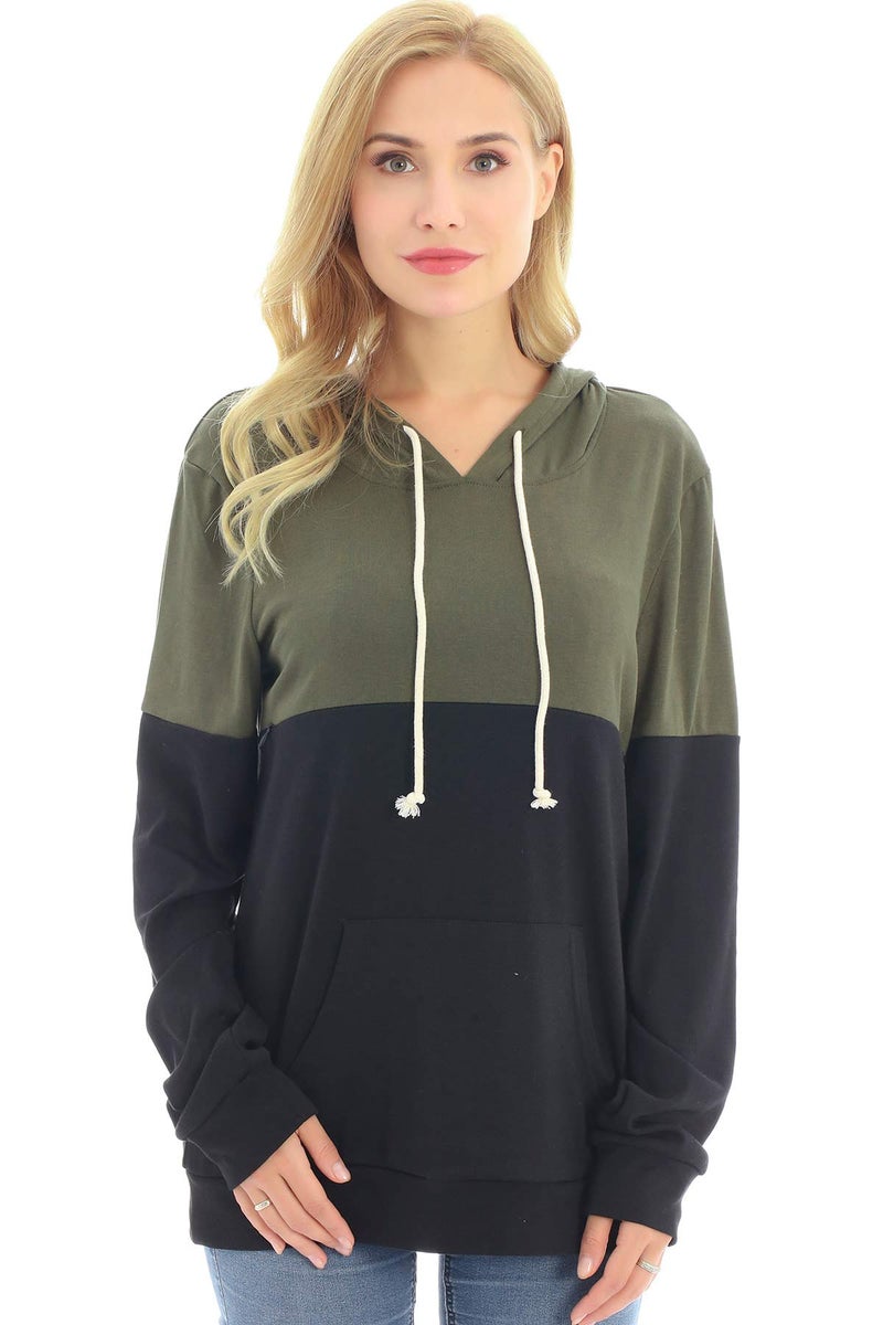 Bearsland Women's Maternity Breastfeeding Sweater Hoodie Nursing Sweatshirt with Pockets,ArmyGreen,L - Image 1