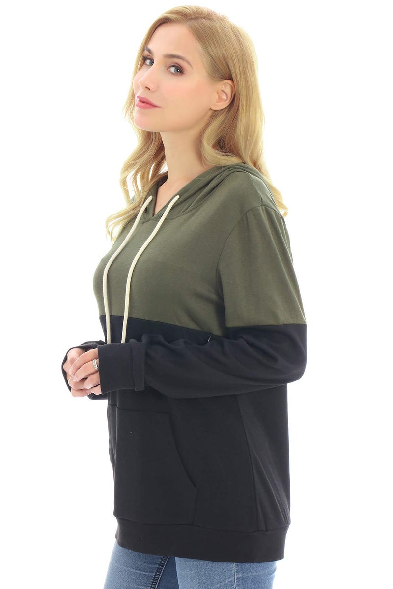 Bearsland Women's Maternity Breastfeeding Sweater Hoodie Nursing Sweatshirt with Pockets,ArmyGreen,L - Image 4
