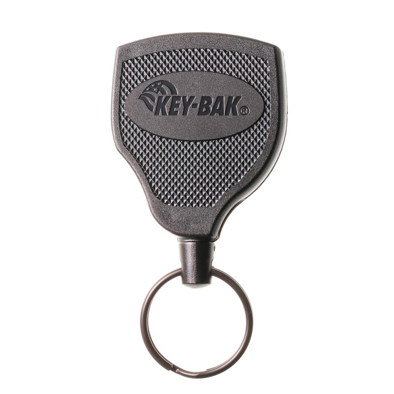 KEY-BAK SUPER48 HD 8oz. Locking Retractable Keychain, 48" Stainless Steel Cable, Black Polycarbonate Case, Steel Belt Clip, Oversized Split Ring - Image 3