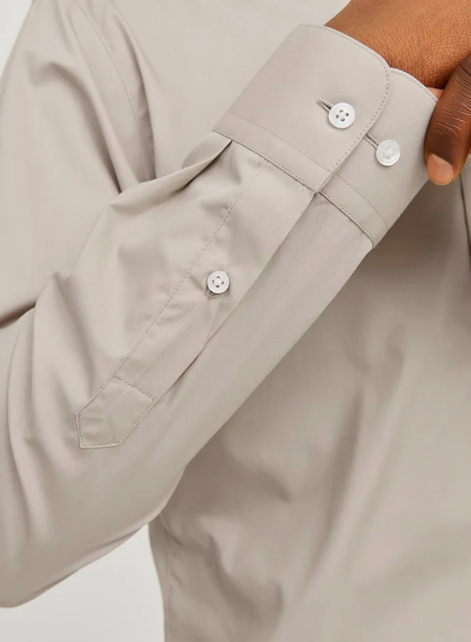 JACK & JONES Jack & Jones Solid Slim Fit Shirt with Button Placket
