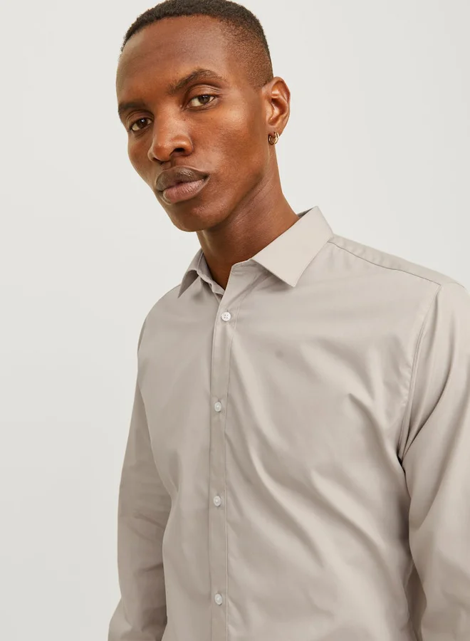 JACK & JONES Jack & Jones Solid Slim Fit Shirt with Button Placket