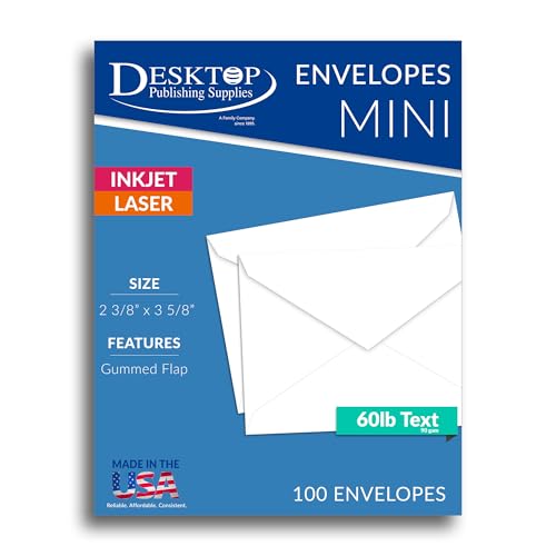 Desktop Publishing Supplies White Florist Size Envelopes - 100 Pack (2 3/8" x 3 5/8") - Image 1