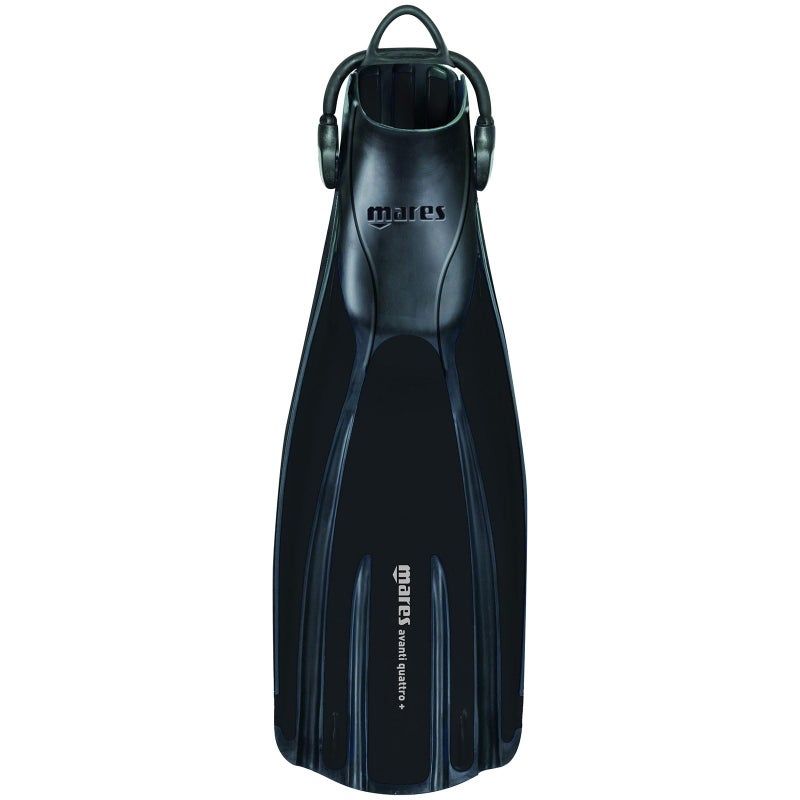 Mares Unisex Adults Avanti Quattro Diving Fins Durable Efficient Versatile OpenHeel Scuba Fins with FourChannel Design Bungee Strap Black XLarge
