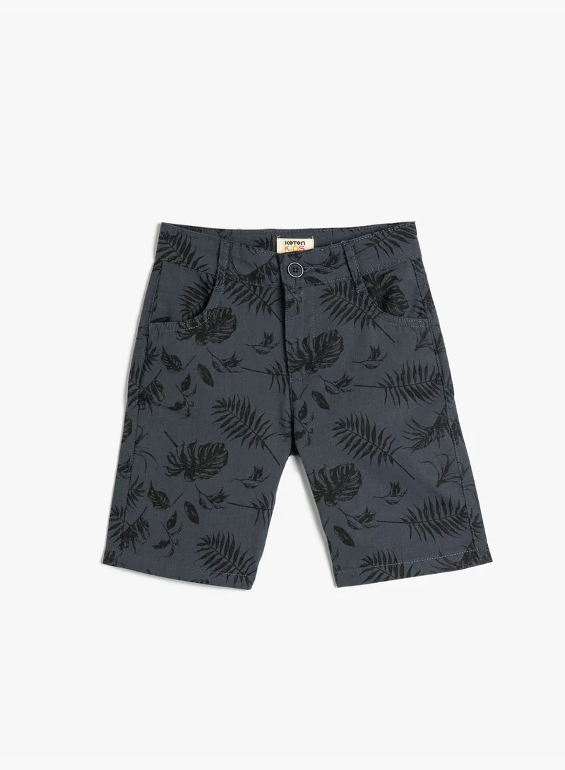 كوتون Chino Shorts Floral Printed Pockets Cotton