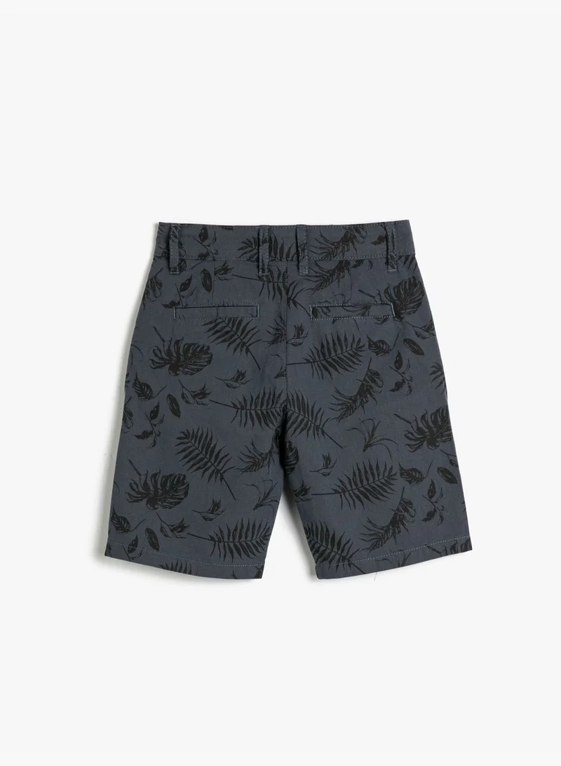 كوتون Chino Shorts Floral Printed Pockets Cotton