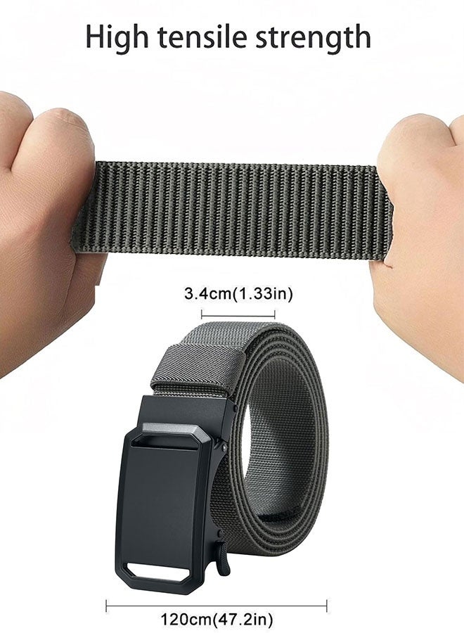 Gloryful Outdoor Nylon Sports Men's Belt Grey, Men'S Casual Nylon Belt, Automatic Iron Buckle, Suitable for Outdoor Activities - Image 4