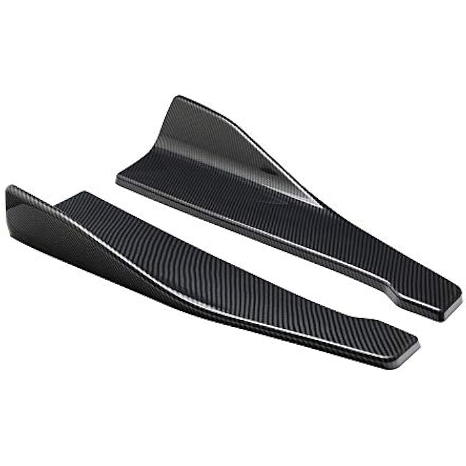 Labymos Universal 2PCs Scratch Car Rear Bumper Lip Splitter Carbon Fiber - Image 2