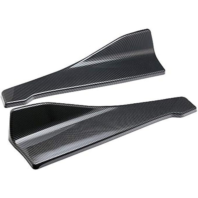 Labymos Universal 2PCs Scratch Car Rear Bumper Lip Splitter Carbon Fiber - Image 5