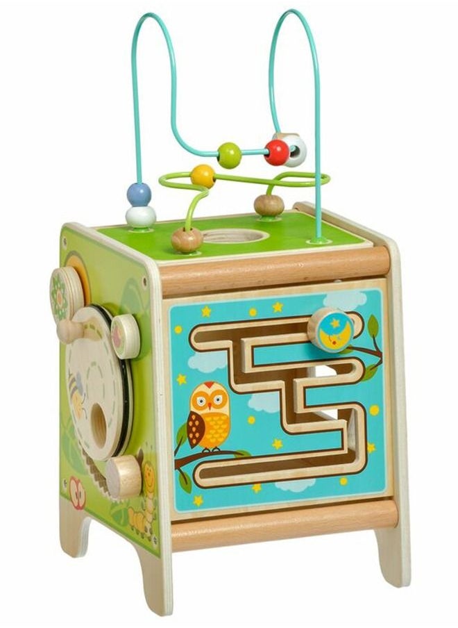BAYBEE 5 In 1 Wooden Activity Cube For Kids Educational Baby Toy With Bead Maze Shape Color Sorter Xylophone For Toddlers Montessori Learning Preschool Activity Cube Toys For Boys Girls 1+Years  - Image 3