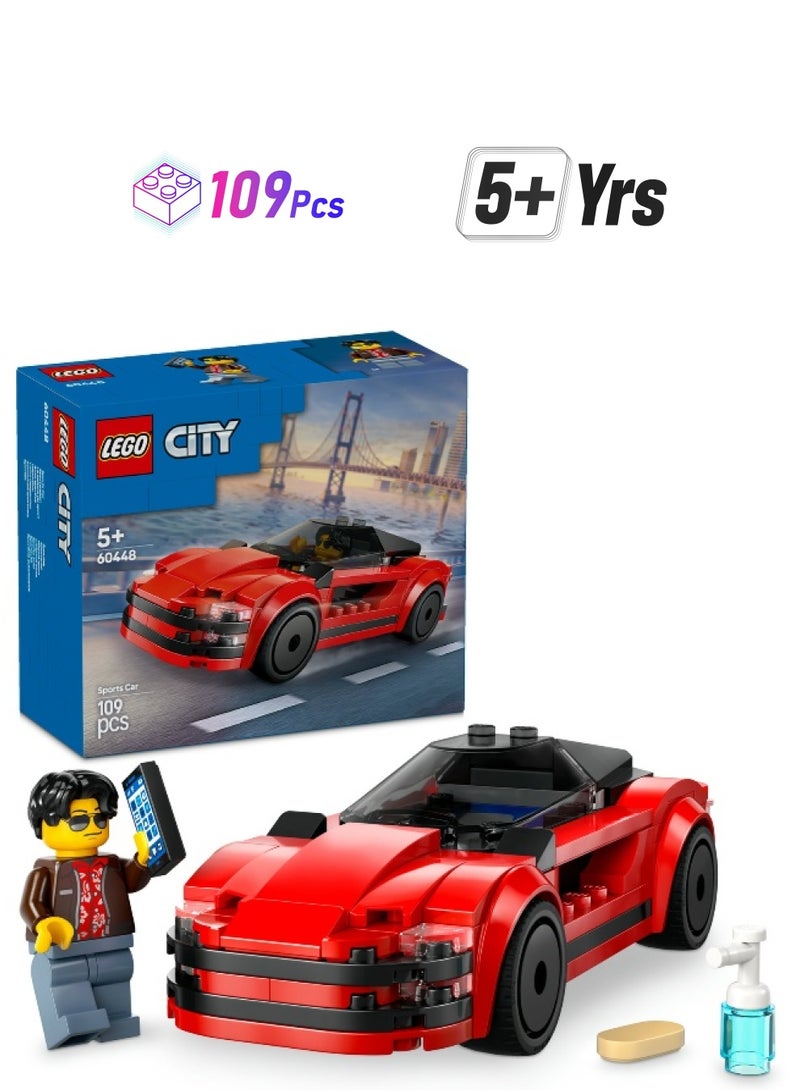 LEGO City Red Sports Car 60448 Building Set (109 Pieces) - Image 1