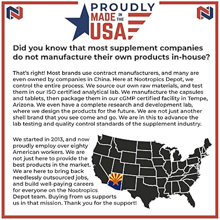 Nootropics Depot N-Acetyl L-Tyrosine Capsules | 350mg | 120 Count | NALT | Amino Acid Supplement | Natural Supplement | Supports Memory, Learning, Focus, Healthy Stress Levels - Image 5