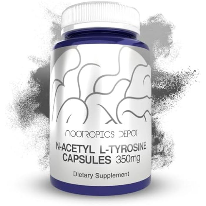Nootropics Depot N-Acetyl L-Tyrosine Capsules | 350mg | 120 Count | NALT | Amino Acid Supplement | Natural Supplement | Supports Memory, Learning, Focus, Healthy Stress Levels - Image 1