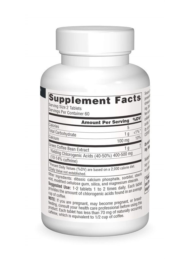 SOURCE NATURALS Energizing Green Coffee Extract - 500 Mg Tablet, 120 Count - Image 2