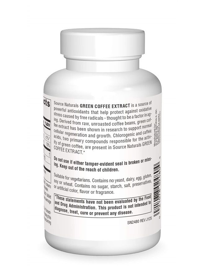SOURCE NATURALS Energizing Green Coffee Extract - 500 Mg Tablet, 120 Count - Image 1
