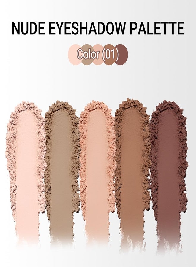 Erinde لوحة ظلال عيون مات 5 ألوان من إيريندي، نود كلاسيكي طبيعي، ظلال عيون بنية محايدة، مكياج عيون يومي مقاوم للماء يدوم طويلاً للعيون البنية، بيج أبيض فاتح، بني فاتح إلى داكن، 01 - Image 2