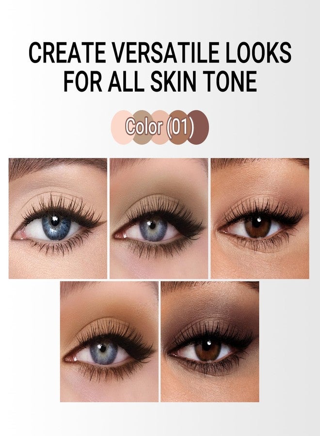 Erinde لوحة ظلال عيون مات 5 ألوان من إيريندي، نود كلاسيكي طبيعي، ظلال عيون بنية محايدة، مكياج عيون يومي مقاوم للماء يدوم طويلاً للعيون البنية، بيج أبيض فاتح، بني فاتح إلى داكن، 01 - Image 4