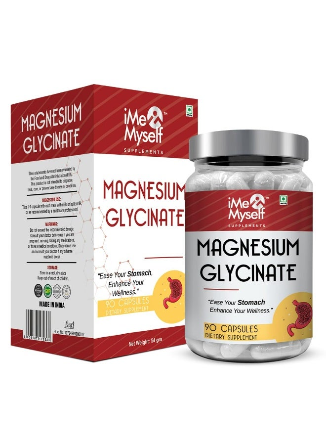 iMeMyself Magnesium Glycinate Capsules – 90 Count | Dietary Supplement for Stomach Comfort & Daily Wellness - Image 1