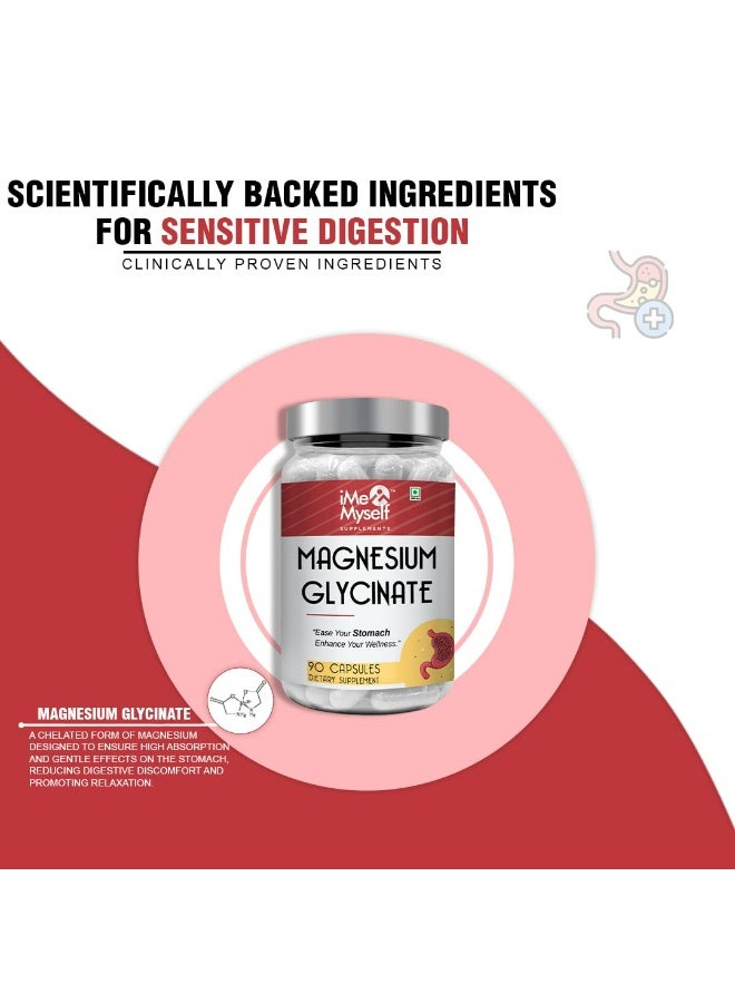 iMeMyself Magnesium Glycinate Capsules – 90 Count | Dietary Supplement for Stomach Comfort & Daily Wellness - Image 3