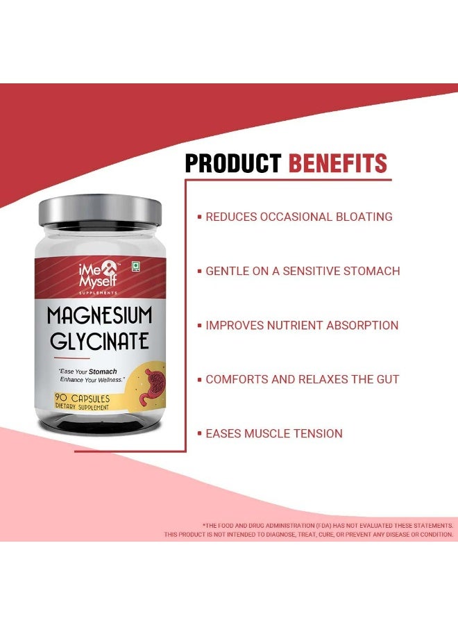 iMeMyself Magnesium Glycinate Capsules – 90 Count | Dietary Supplement for Stomach Comfort & Daily Wellness - Image 4