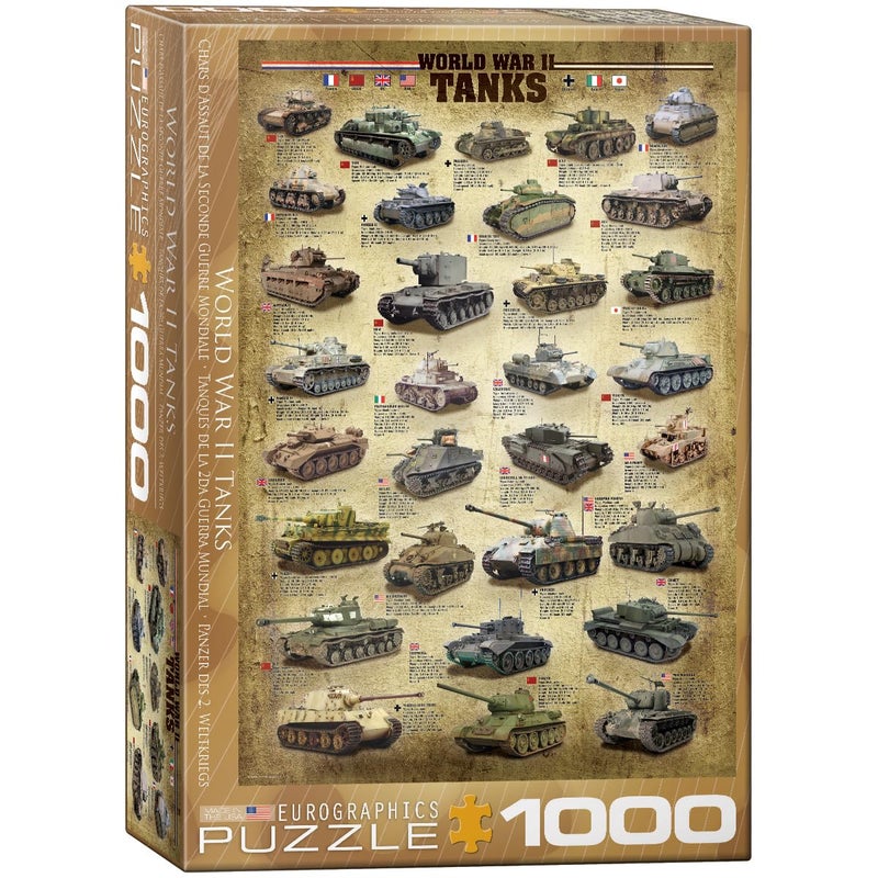 EuroGraphics Tanks of WWII 1000 Piece Puzzle , Brown - Image 2