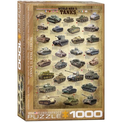 EuroGraphics Tanks of WWII 1000 Piece Puzzle , Brown - Image 1